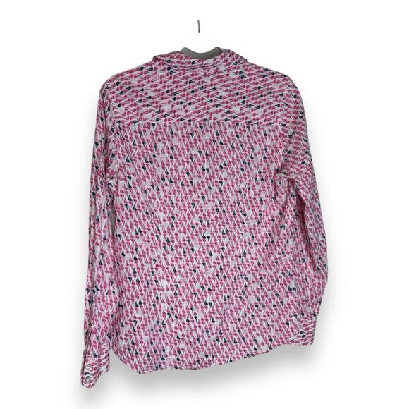 Women's Vineyard Vines Multicolor Sail Boat Pattern Button Up Shirt Collared 6 - Picture 5 of 9